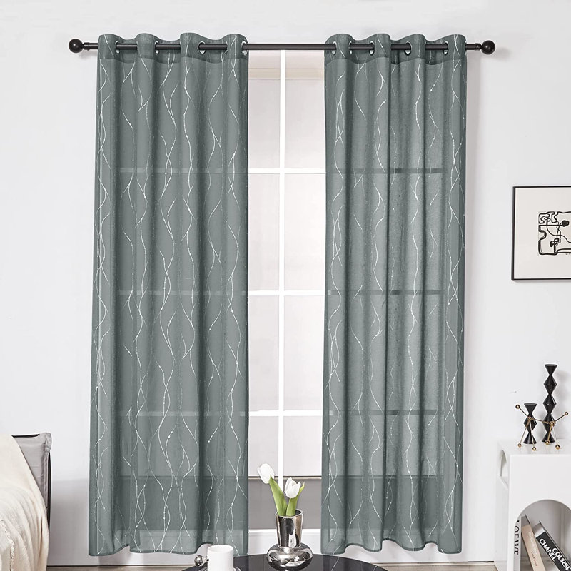 Ensemble de rideaux en polyester 2 pièces, L 52 po x L 63 po, Taupe