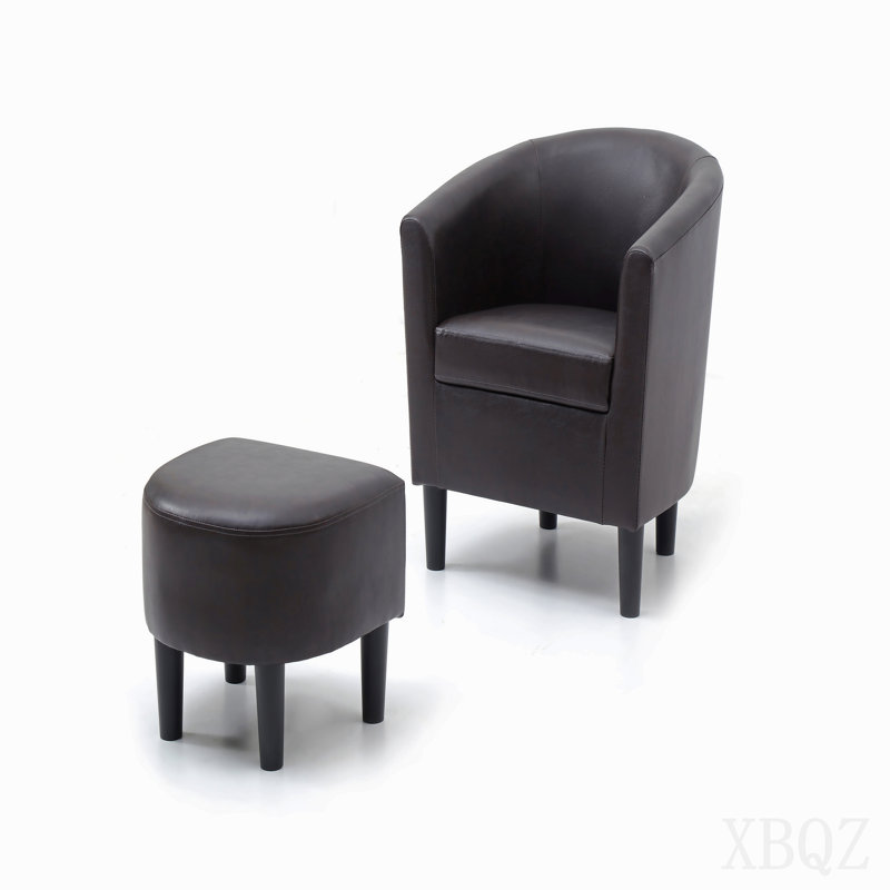 Chaise + repose-pieds, brun foncé, Dark Brown