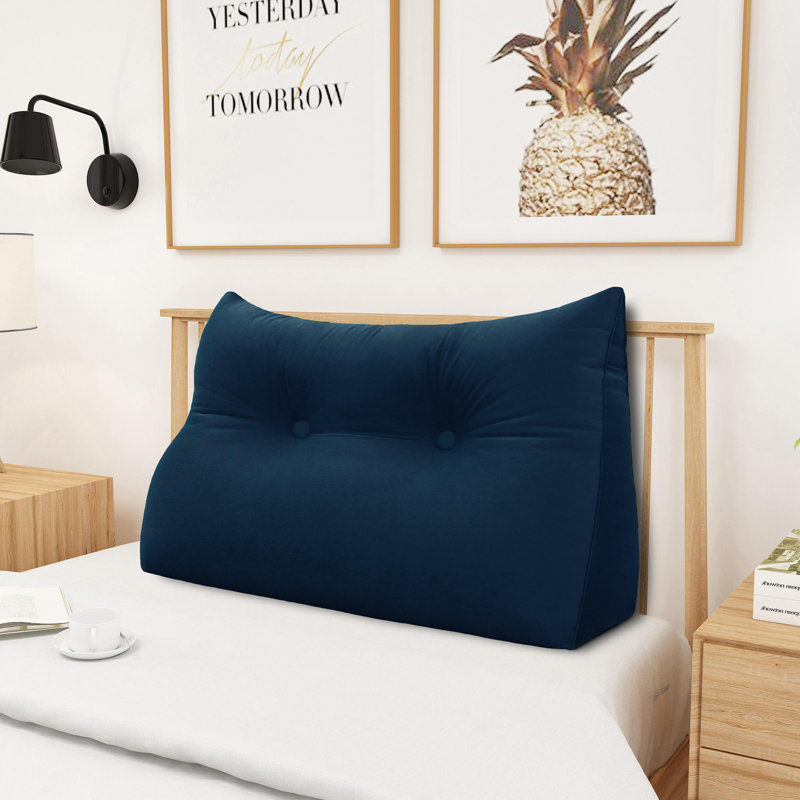 Triangular Backrest Cushion, 50cm H x 60cm W, Deep Blue