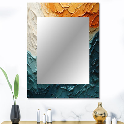 Teal Orange Ocean Coastal Essence Collage - grand miroir mural océan