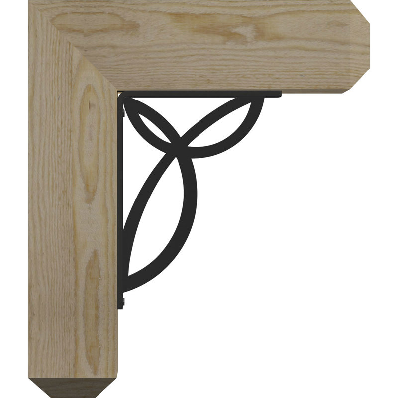 3 1/2"W x 18"D x 20"H Versailles Craftsman Ironcrest Smooth Bracket, Douglas Fir (1 1/2"W x 10"D x 12"H Iron Bracket)