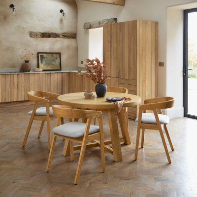 4 -Person Rubberwood Solid Wood Dining Set