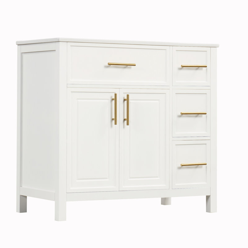 Meuble-lavabo simple 36 po avec comptoir en céramique Brantlee