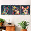 "Dog Alerte Dogs", ensemble de 3 reproductions de couleurs abstraites sur toile par Jude A-93060228