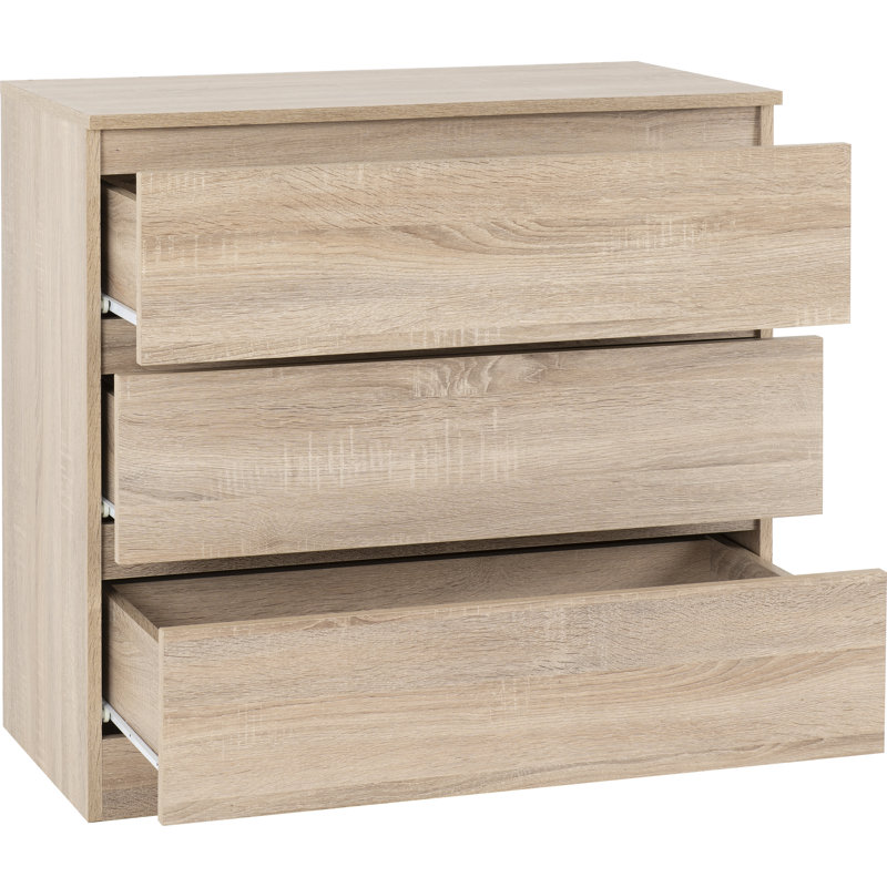 Braunstein 3 Drawer Chest, Sonoma Oak