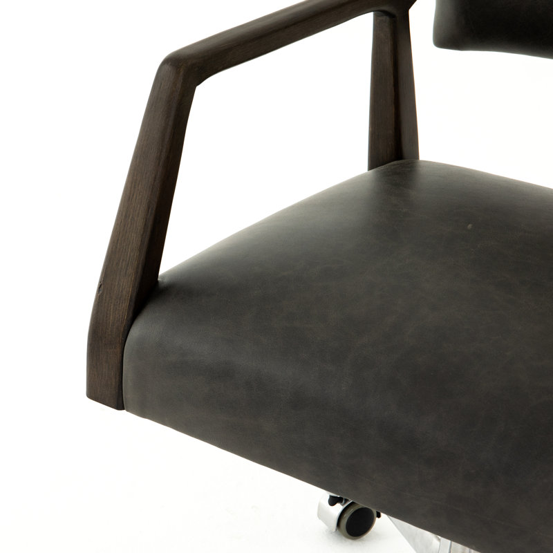 Tyler Leather Swivel Task Chair, Black