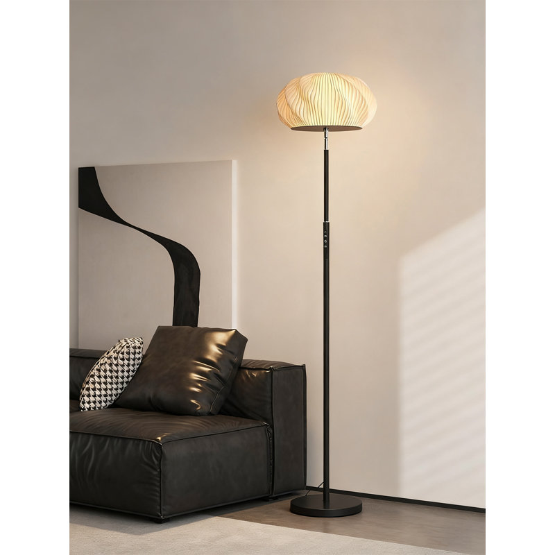 Lampe sur pied moderne en fer-aluminium et PVC Modern Minimalist, Noir