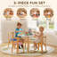 AIYAPLAY 5 Piece Kids Table and Chairs Set Toddler Ages 3-8 Multicoloured