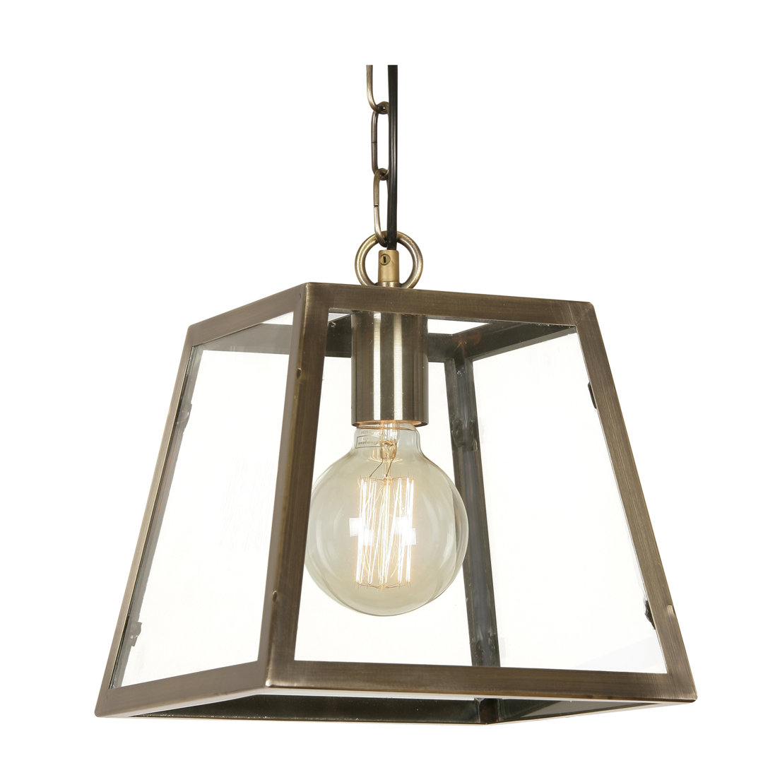 Hicks 1 - Light Antique Brass Lantern Pendant
