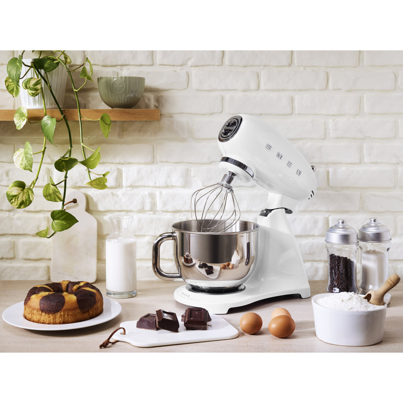 SMEG 50's Retro Style Aesthetic Stand Mixer single color, White