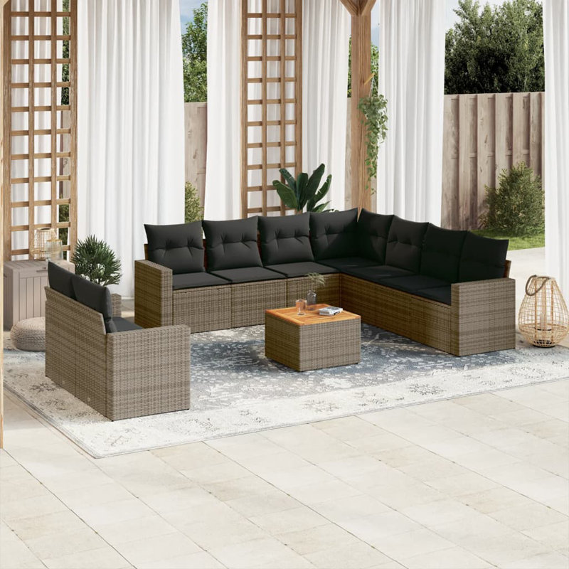 Vidaxl Garden Sofa Set Grey, Brown, Dark Grey