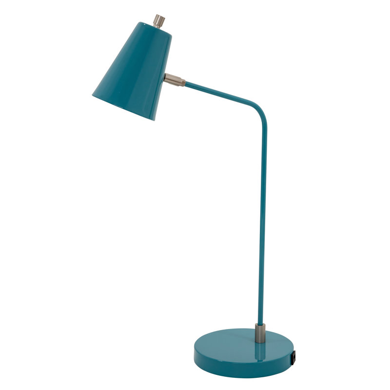 Lampe de bureau USB 23,5 po Kirby, Bleu sarcelle