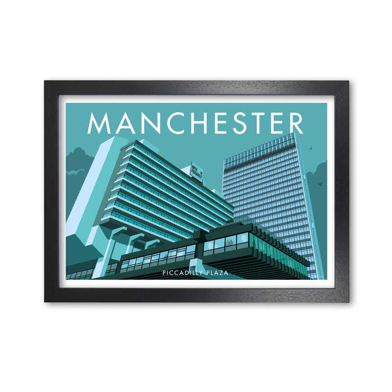 Manchester Piccadilly by Stephen Millership - Print, Black, 42 cm H x 59.4 cm W x 5 cm D