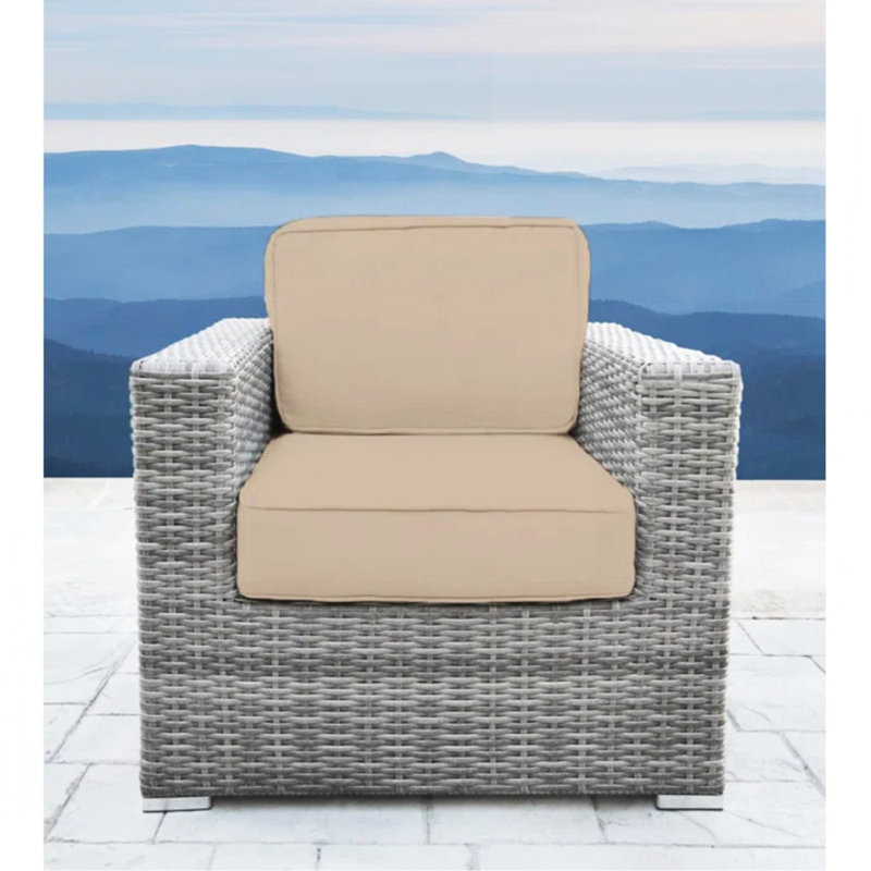 Fauteuil club en osier Minnesota - Beige gris