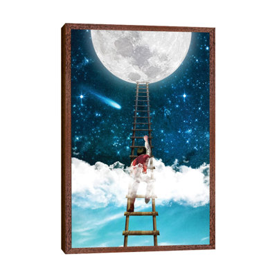 Reach For The Moon I by Diogo Verissimo - Floater Frame Painting on Canvas