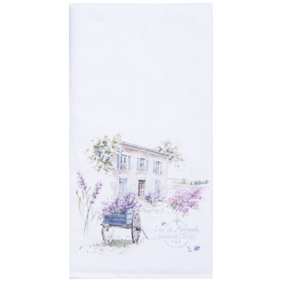 27" x 18" Lavender Countryside Eau de Kitchen and Bathroom Graphic Print Hand Towel