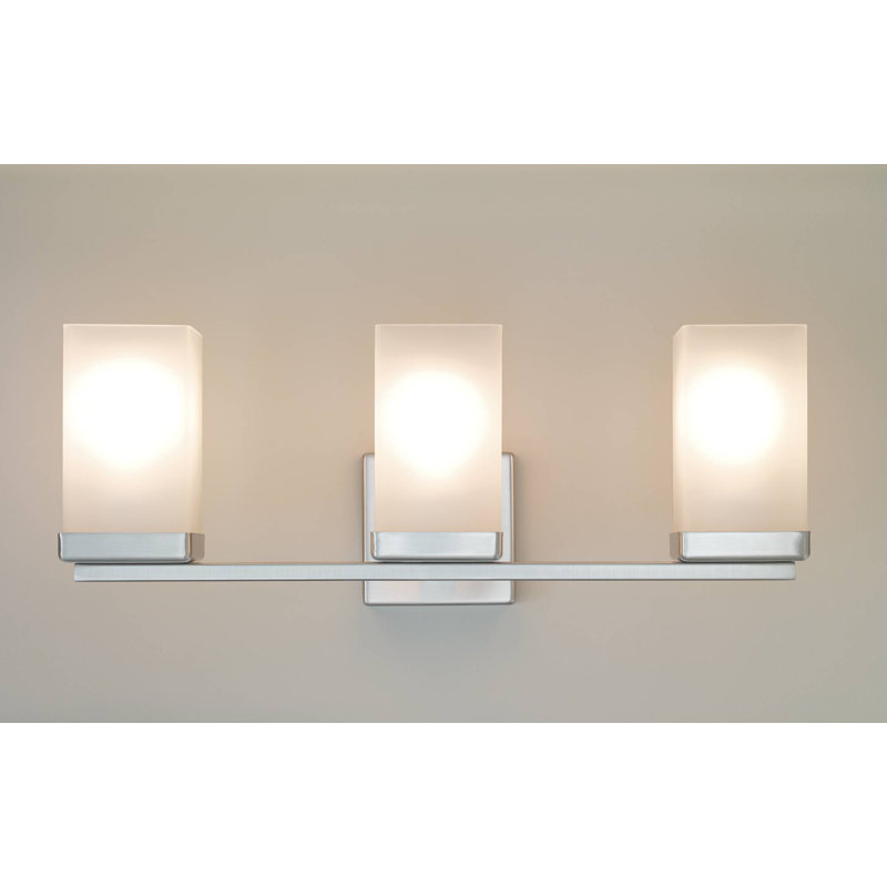 90 Degree Modern Dimmable 3-Light Wall Mounted Bathroom Vanity Lighting Fixture, Brushed Nickel, 3