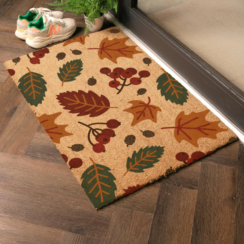 Thacker Non-Slip Floral Outdoor Doormat, 60cm W x 90cm L