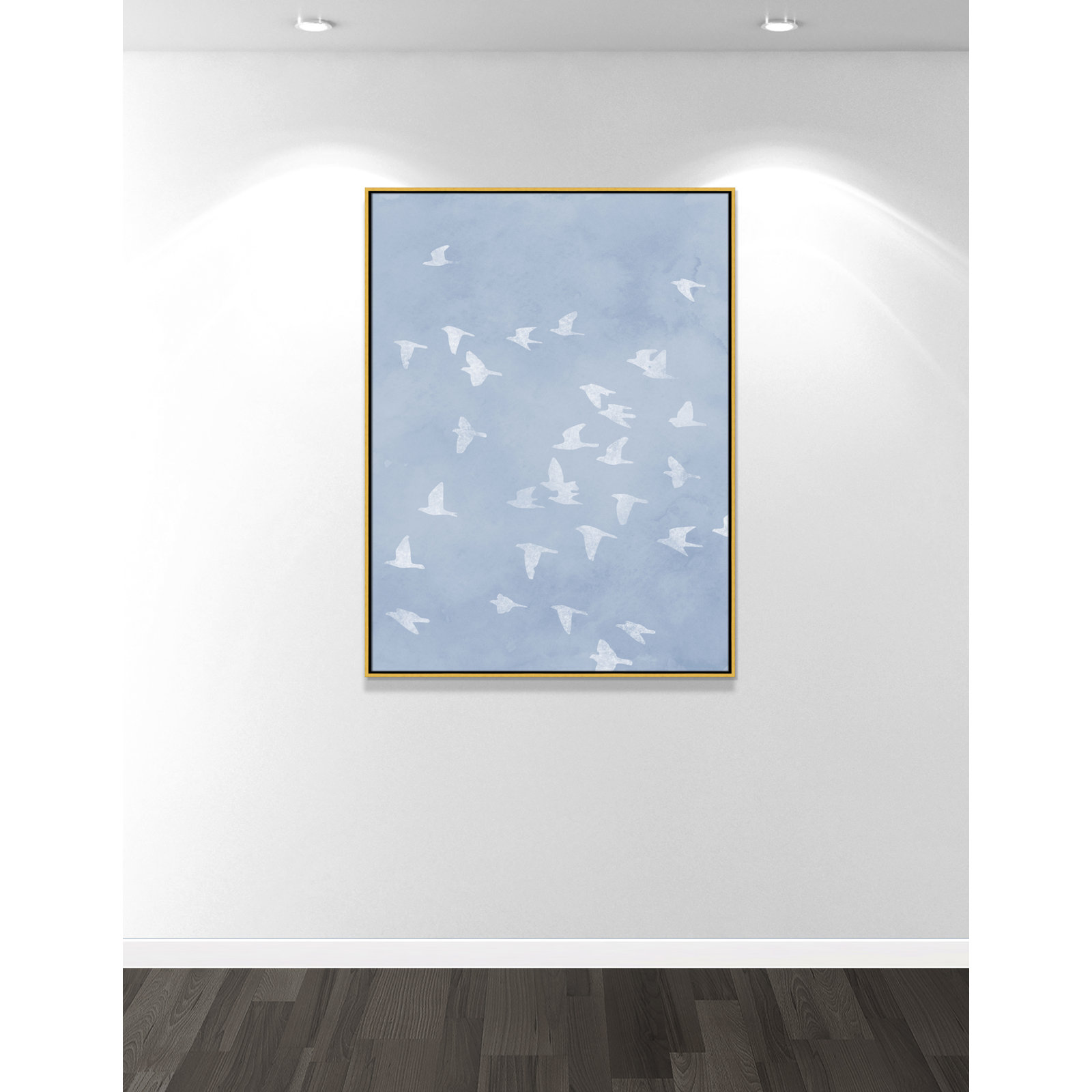 Flying Friends Print by Marcus Prime, 37.5'' W x 49.5'' H, Gold Floater