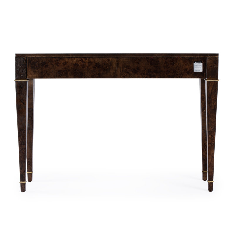 Kai 2 Drawer 45" Burl Wood Console Table, Dark Brown