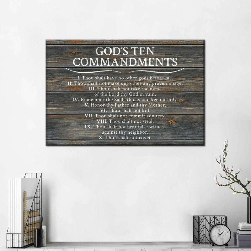 " Ten Commandments ", 26" H x 39" W x 1.25" D