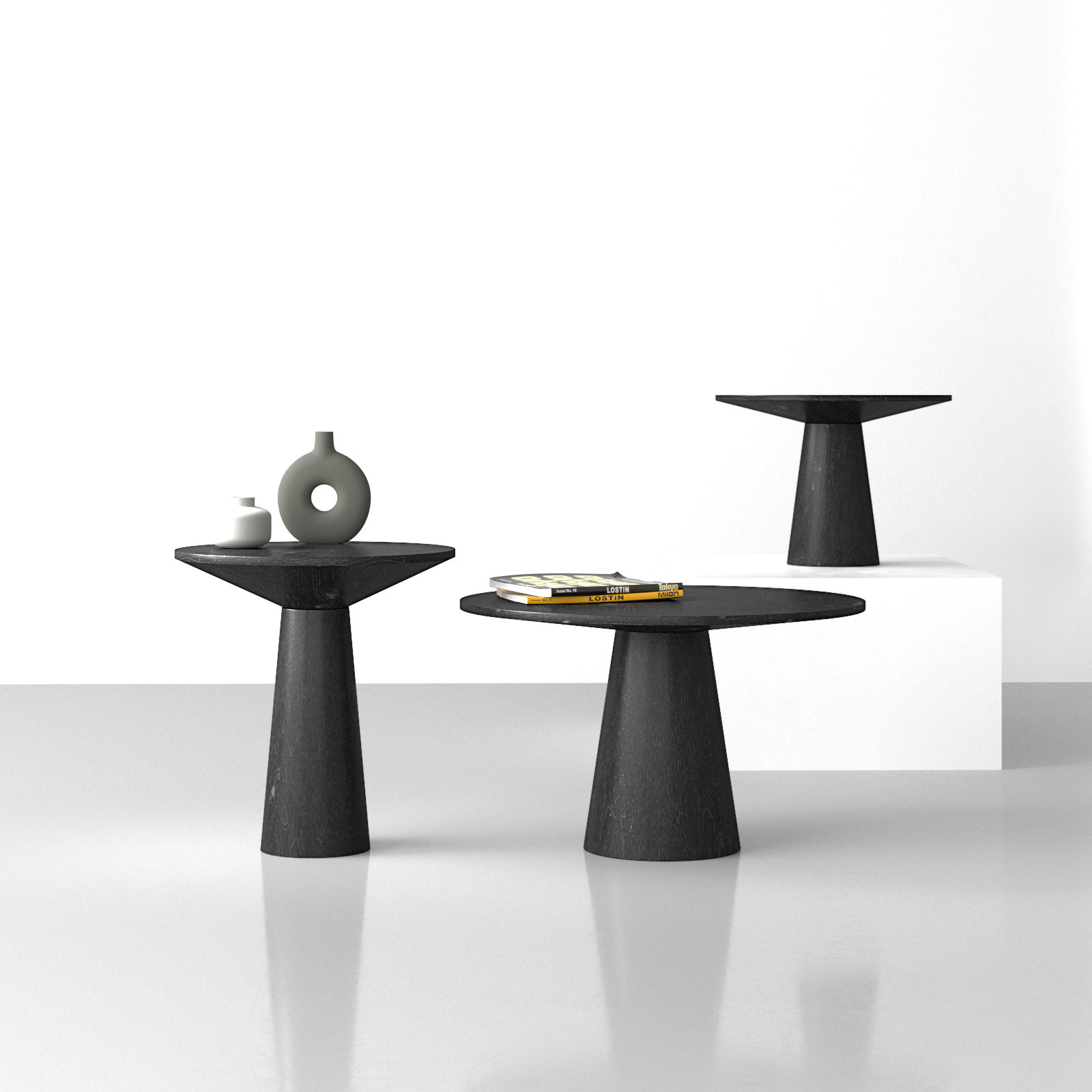 Wyatt 3-Piece Living Room Table Set, Black