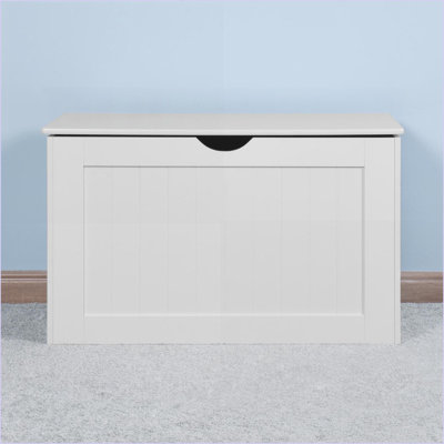Storage Bench Lift-Top with Safety Hinges, Off-White | Entryway | MDF
