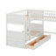 Lit superposé simple avec lit mezzanine attaché et deux tiroirs de rangement-88299863