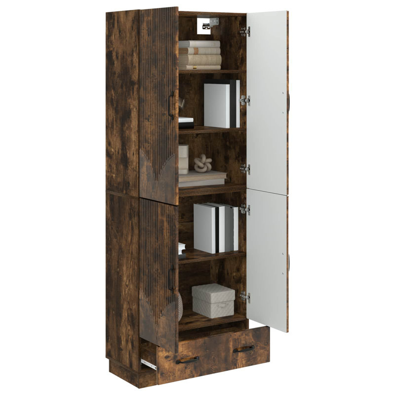 4 -Door 3 Storage Cabinet, Smoked Oak