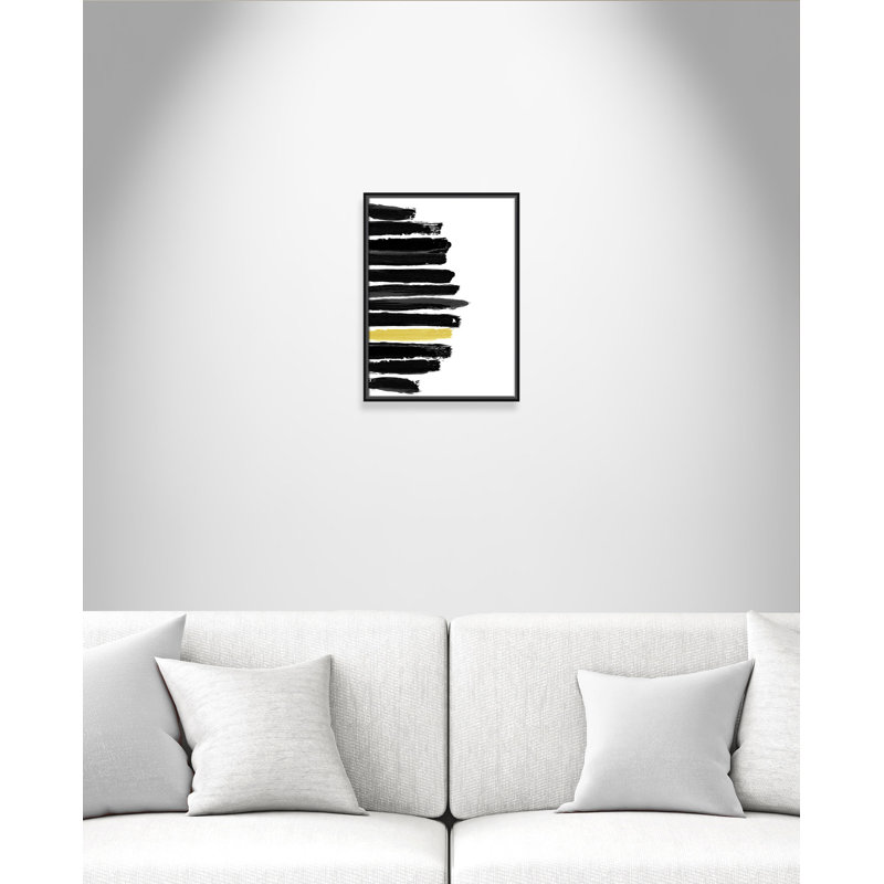 Kinetic Strokes 7 1 Piece Floater Frame Wall Art on Canvas, 61cm H x 46cm W x 5.1cm D, Black Framed