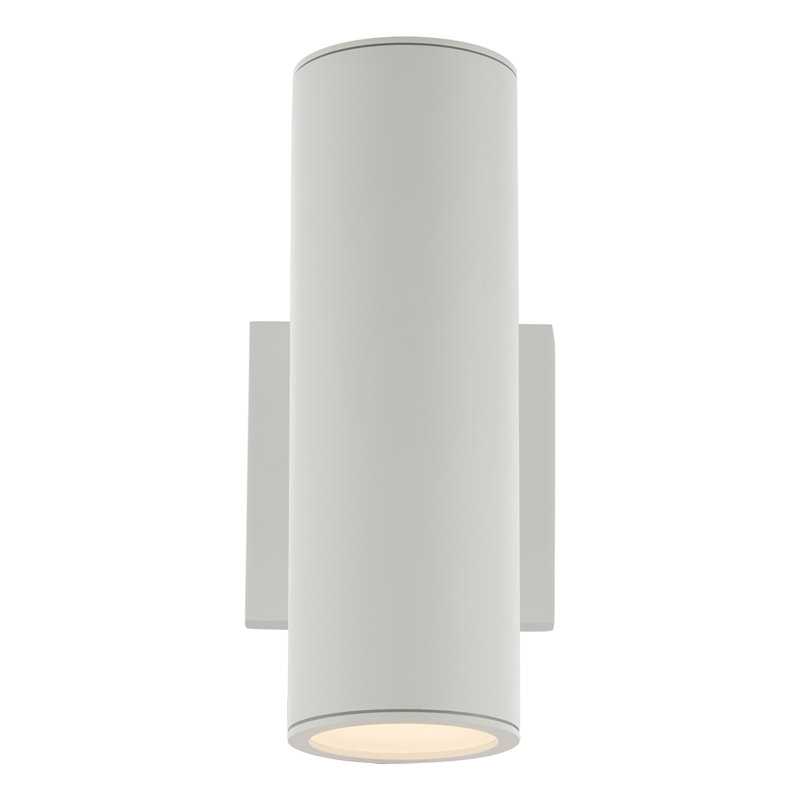 Applique murale d’extérieur à del pour l’extérieur 1,8 po h Whitmire, Blanc, 8 pouces - lumière vers le haut et vers le bas