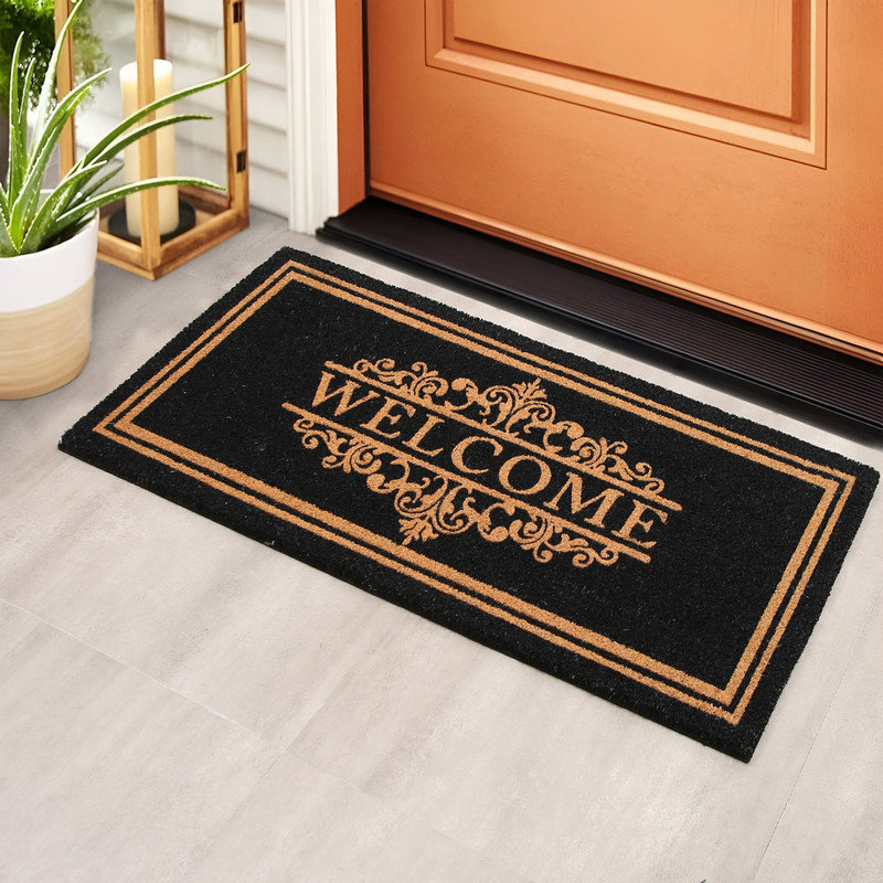 Chesapeake Kaleram Natural Black Non-Slip Doormat (20" x 46")