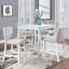 Table de salle à manger en bois, table de cuisine pour petit espace, table de comptoir pour 4 personnes, blanc