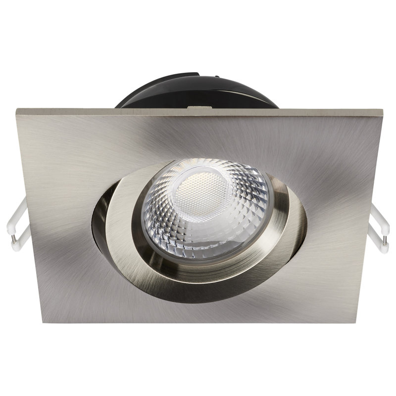 4" Square Adjustable Trim Selectable Color Temperature Dimmable Air-Tight IC Rated LED Canless Recessed Lighting Kit