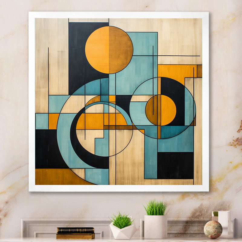 «Serendipity Abstract Mid-Century Geometrics», art abstrait sur toile Mid-Century, H 24 po x l 24 po x P 1 po