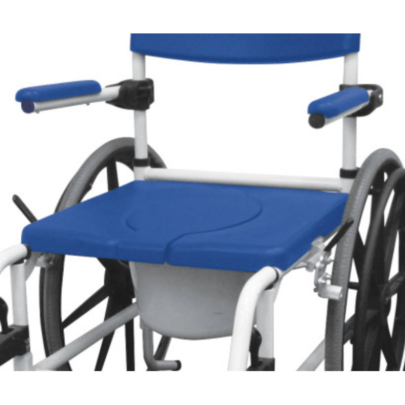Aluminum Shower Mobile Commode Transport Chair