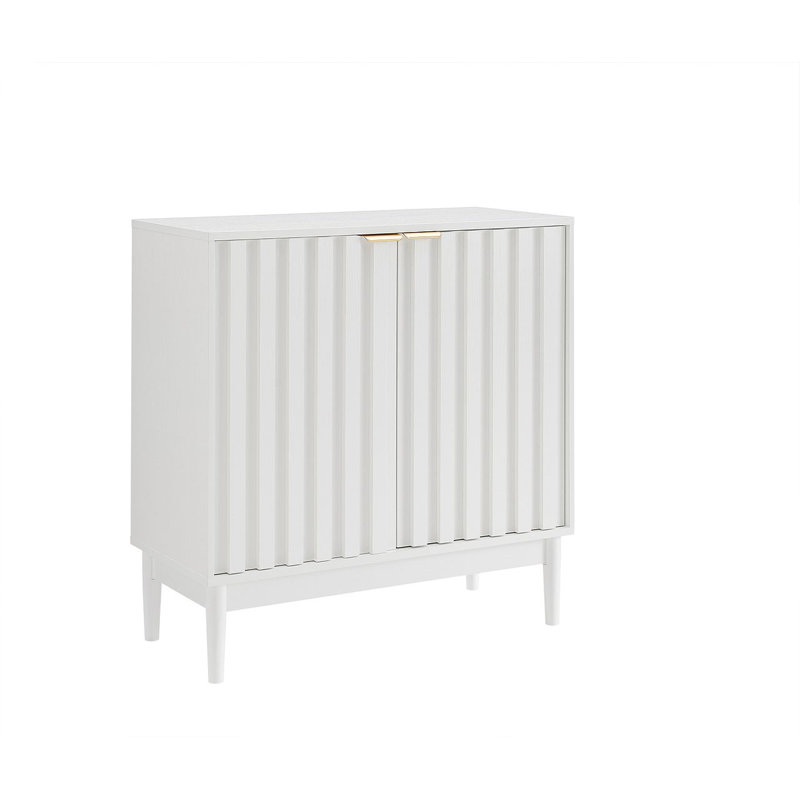 Yaco Rectangle Accent Cabinet, Gold, White