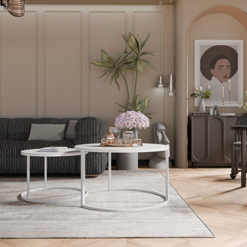 Coffee Table with Storage, 48cm. H x 80cm. L x 80cm. W, White Glass, White