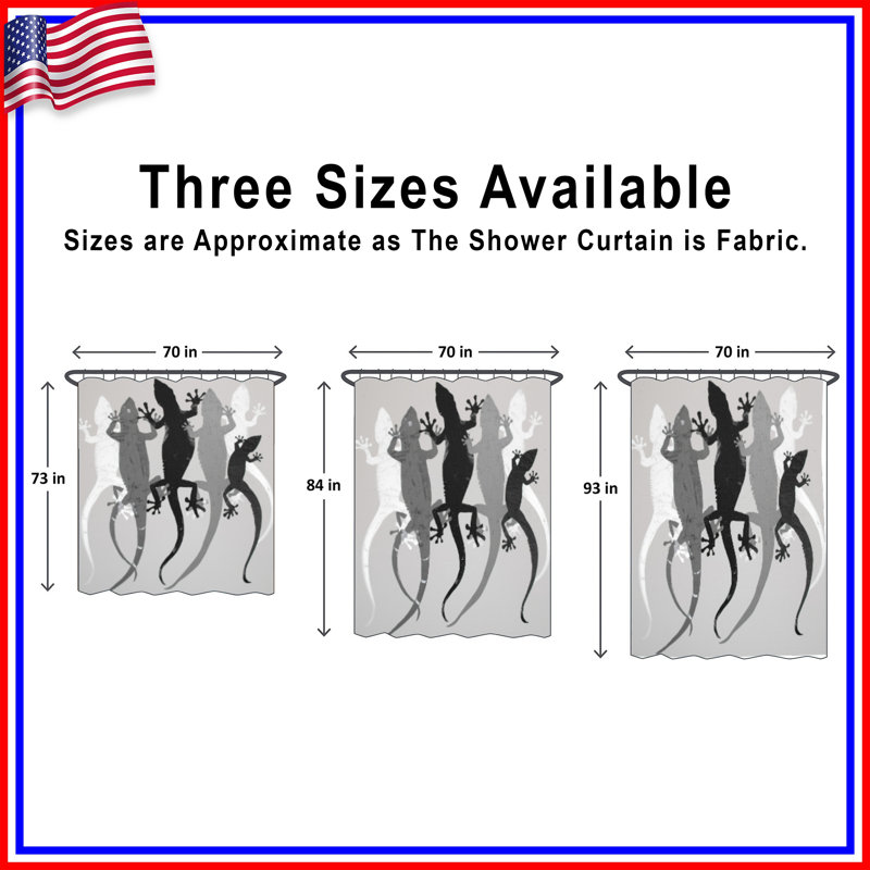 Rideaux de douche Gecko Silhouettes Extra Long, L 70 po x H 84 po