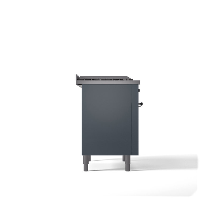 ILVE Nostalgie II 36 Dual Fuel Range, knobs, Blue Gray/Chrome, Natural Gas
