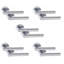 5 Pairs Straight T-Bar Classic Door Handles in Polished Chrome Finish with Spindle and Fixings