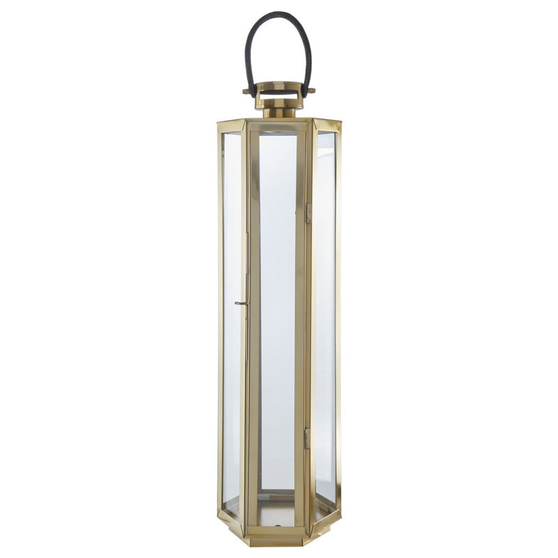 Francesca Tabletop Lantern, Gold, 82 cm H x 19 cm W x 19 cm D