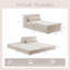 Canapé à compression, canapé-lit convertible au sol, canapé modulaire sans os Diy, aucun assemblage requis, tissu polaire circulaire, siège simple surdimensionné avec 1 coussin et 1 repose-pieds-742805894
