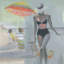 « black tapis bikini poussette », reproduction sur toile tendue-25807572