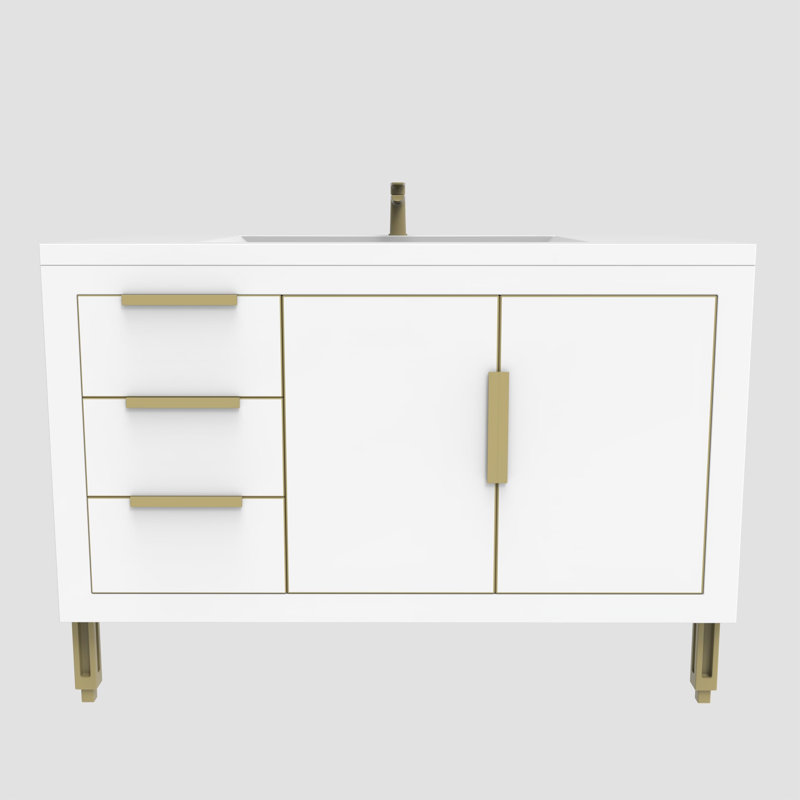 35.44'' Single Bathroom Vanity with Acrylic Top