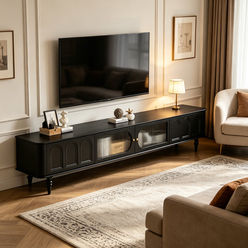 Console télé de style rétro avec rangement