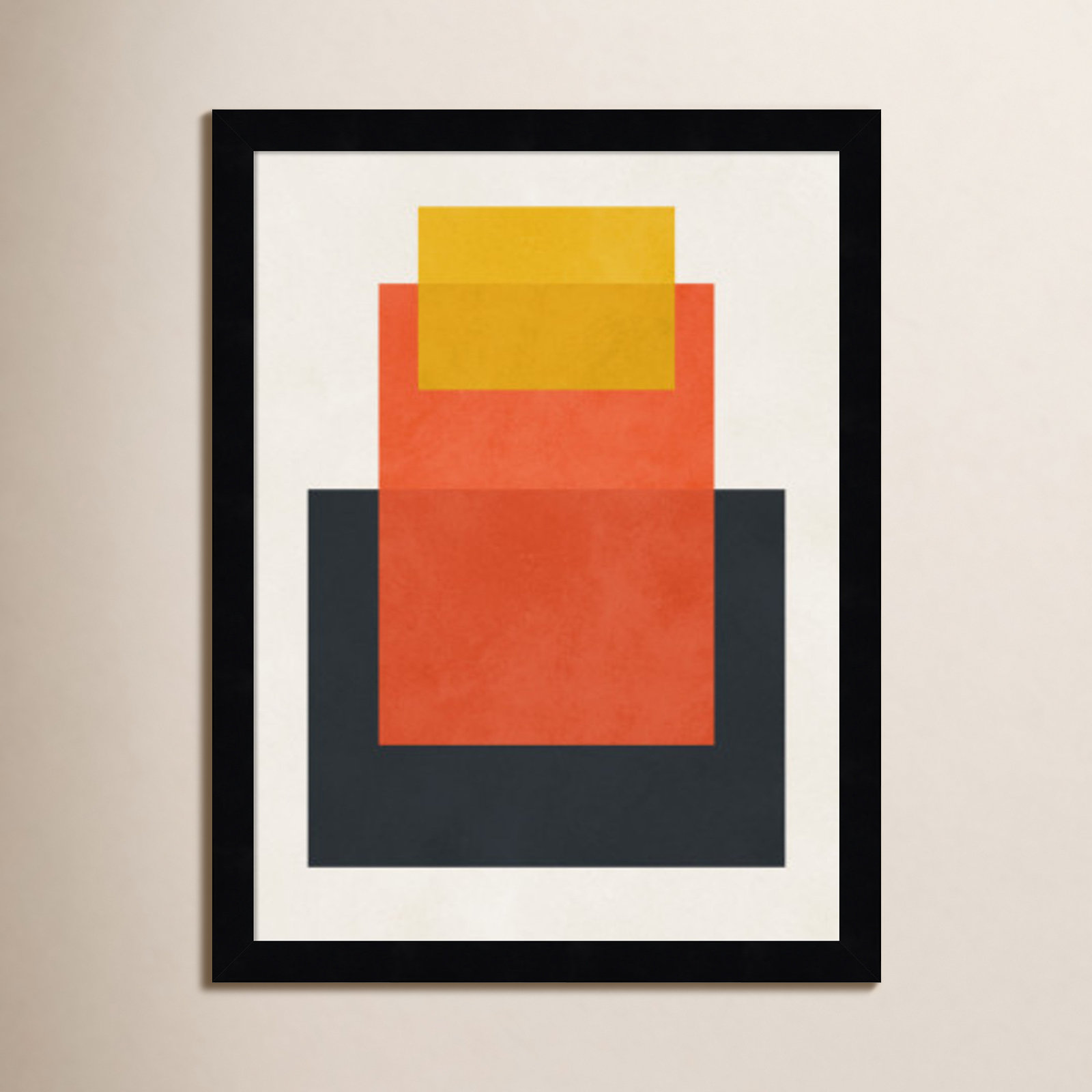 Overlapping Geometry 10 Print, Brown/Orange, Black, 17" H x 13" W