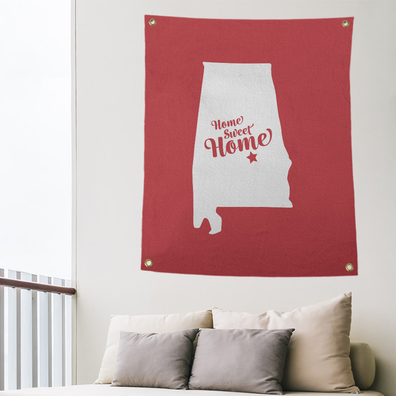 Tapisserie murale montgomery de la maison, H 80 po x l 59 po, Rouge