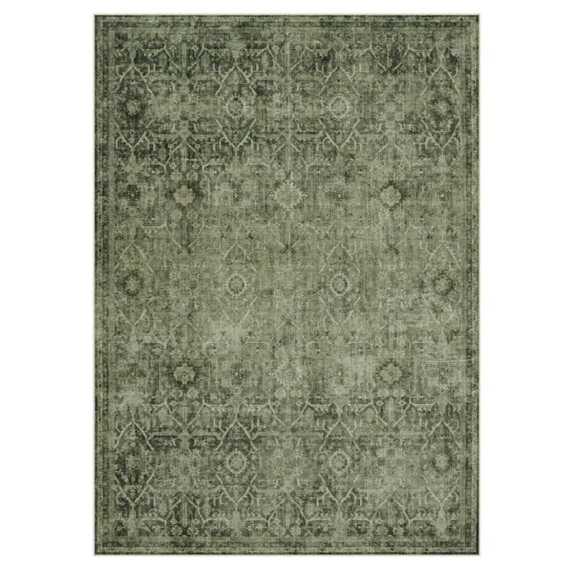 Vintage Tribal Cashmere Washable Area Rug - Soft Full-Cover Design for Living Room, Bedroom, or Study Decor