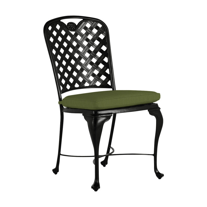 Chaise d'appoint d'extérieur en fonte Provance, Terre antique, Trépointe, Forêt de lin